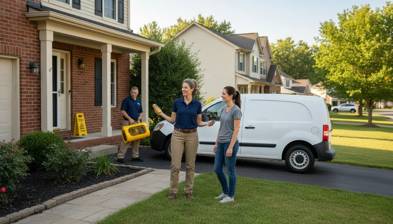 Residential water damage restoration in Fieldon, IL